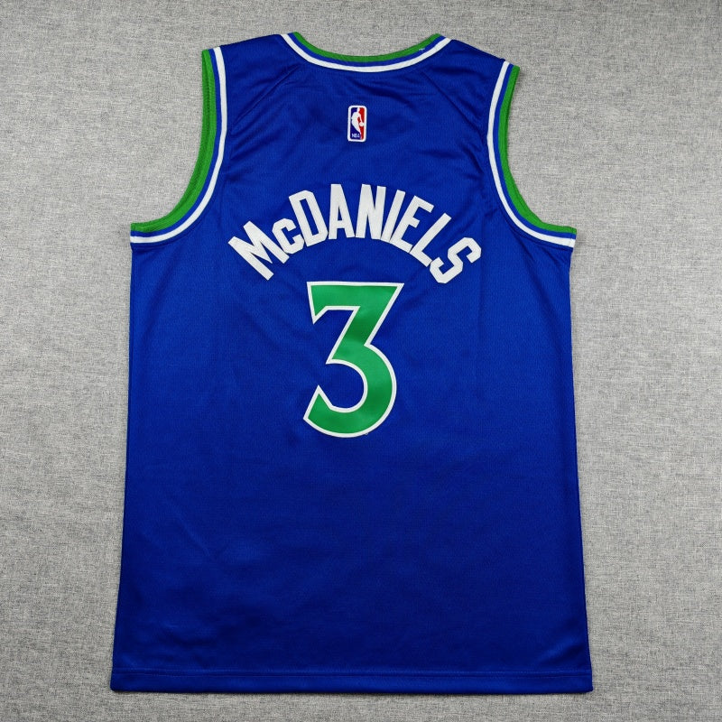 Men's Minnesota Timberwolves Jaden McDaniels #3 Blue Swingman Jersey - Icon Edition