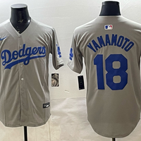Men's Los Angeles Dodgers Yoshinobu Yamamoto #18 Gray Limited Player Jersey