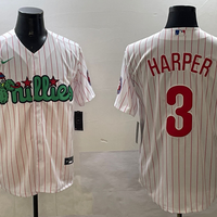 Men's Philadelphia Phillies Bryce Harper #3 White Replica Team Jersey1