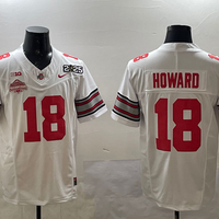 Men's Ohio State Buckeyes Will Howard #18 White 2025 CFP Final National Champions Patch F.U.S.E. Jersey