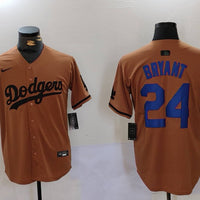 Men's Los Angeles Dodgers Kris Bryant #24 Brown Replica Player Jersey1