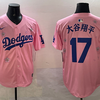 Men's Los Angeles Dodgers Shohei Ohtani #17 Pink Alternate Replica Player Jersey1