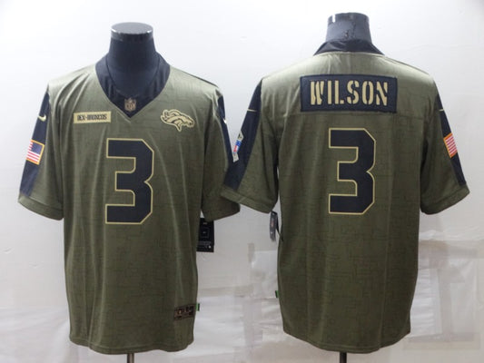 Men's Denver Broncos Russell Wilson #3 Brown Game Jersey1