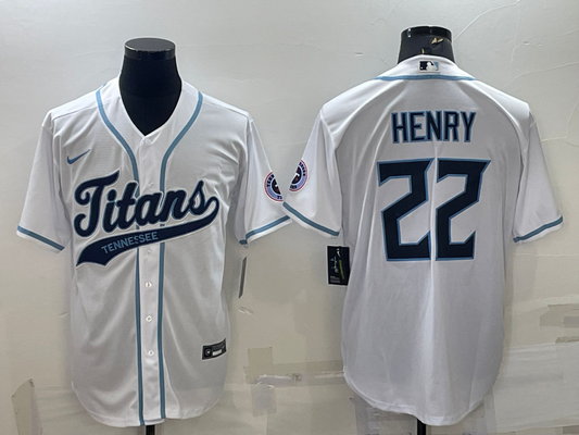 Men's Tennessee Titans Derrick Henry #22 White Player Jersey1