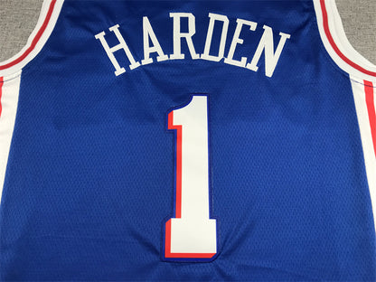 Men's Philadelphia 76ers James Harden Blue 2021/22 Fast Break Replica Jersey1