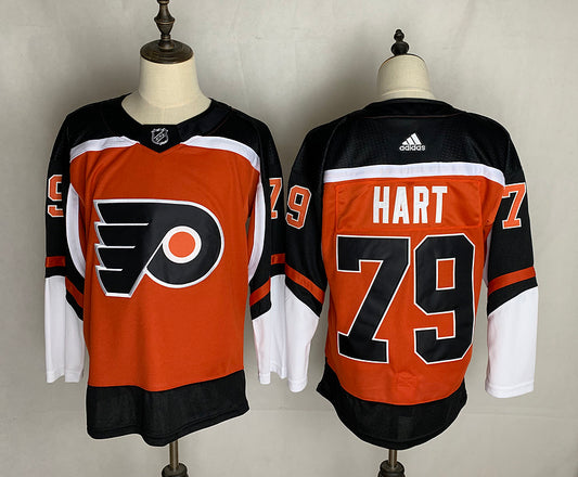 Men's Philadelphia Flyers Carter Hart #79 Orange Player Game Jersey1