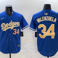 Men's Los Angeles Dodgers Fernando Valenzuela #34 Royal 2025 Gold Collection Limited Jersey