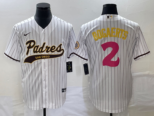 Men's San Diego Padres Xander Bogaerts #2 White Replica Player Jersey1 Joint Edition