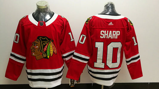 Men's Chicago Blackhawks Patrick Sharp #10 Red Home Breakaway Player Jersey1