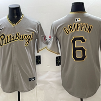 Men's Pittsburgh Pirates Konnor Griffin #6 Gray Replica Player Jersey