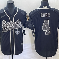 Men's New Orleans Saints Derek Carr #4 Black RFLCTV Limited Jersey1 Joint Edition
