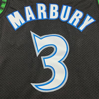 Men's Minnesota Timberwolves Jaden McDaniels #3 Black 1997/98 Hardwood Classics Swingman Jersey1