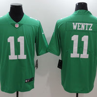 Men's Philadelphia Eagles Carson Wentz #11 Green Game Player Jersey1