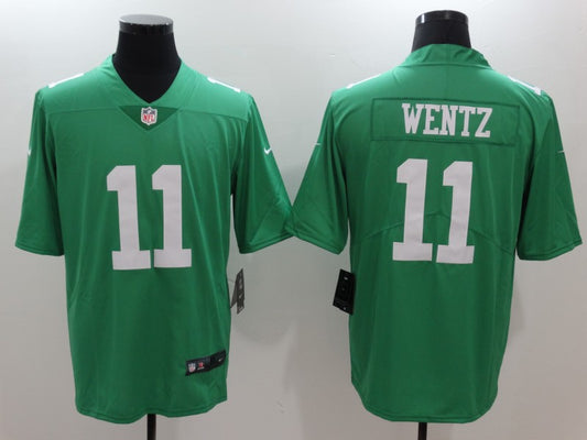 Men's Philadelphia Eagles Carson Wentz #11 Green Game Player Jersey1