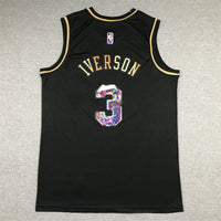 Men's Philadelphia 76ers Allen Iverson #3 Black Swingman Player Jersey1