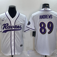 Men's Baltimore Ravens Mark Andrews #89 White Game Jersey1 Joint Edition