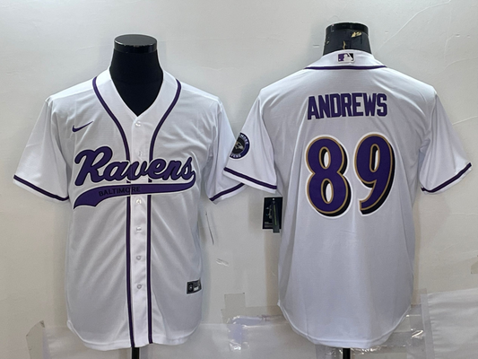 Men's Baltimore Ravens Mark Andrews #89 White Game Jersey1 Joint Edition
