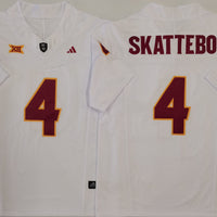 Men's Arizona State Sun Devils Cameron Skattebo #4 White Player Game Jersey