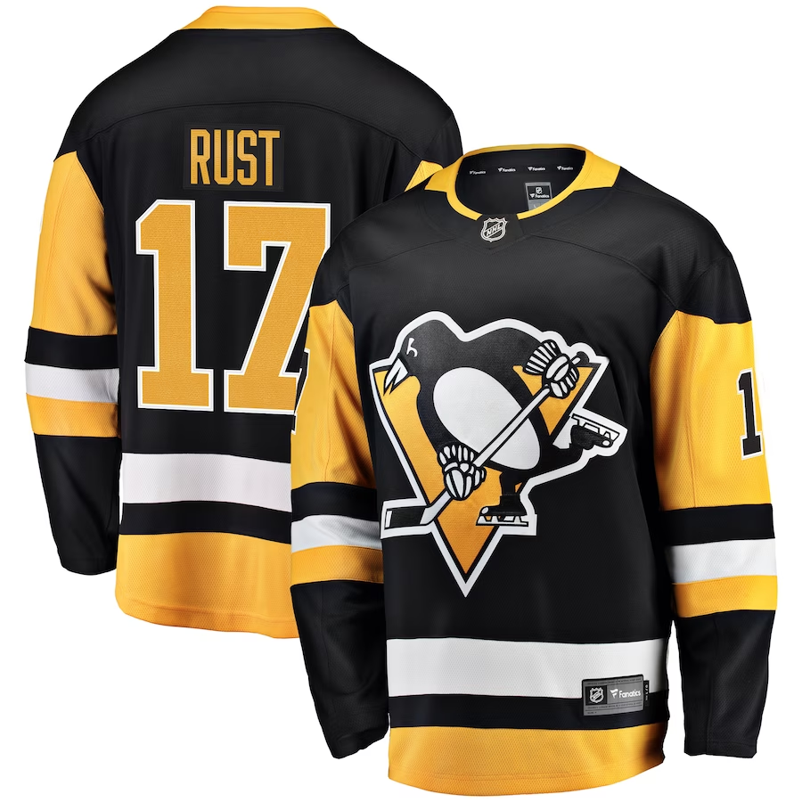 Men's Pittsburgh Penguins Bryan Rust #17 Black Player Game Jersey1
