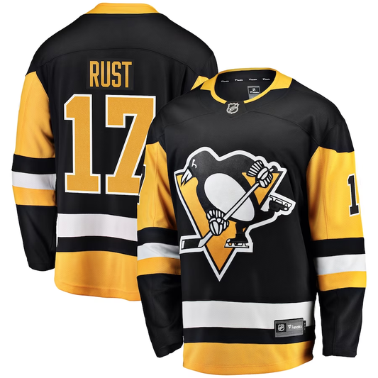 Men's Pittsburgh Penguins Bryan Rust #17 Black Player Game Jersey1