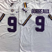 Men's LSU Tigers Joe Burrow #9 White Player Alumni Team Jersey