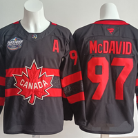 Men's Canada 2025 4 Nations Face-Off Connor McDavid #97 Black Player Jersey