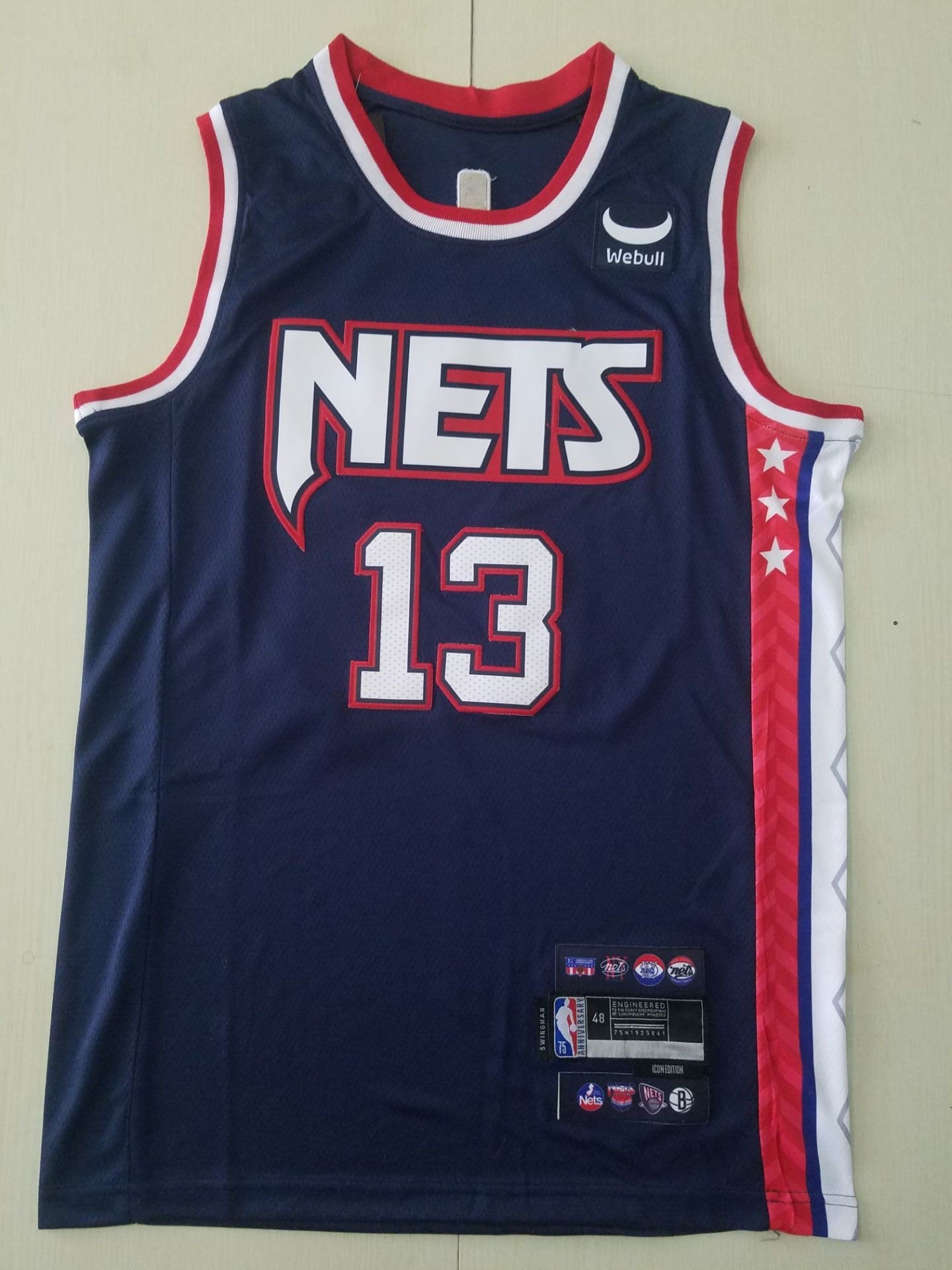 Men's Brooklyn Nets James Harden Navy 2021/22 Swingman Jersey1 - City Edition