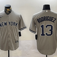 Men's New York Yankees Alex Rodriguez #13 Gray Replica Player Jersey1
