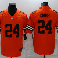 Men's Cleveland Browns Nick Chubb #24 Orange Game Player Jersey1