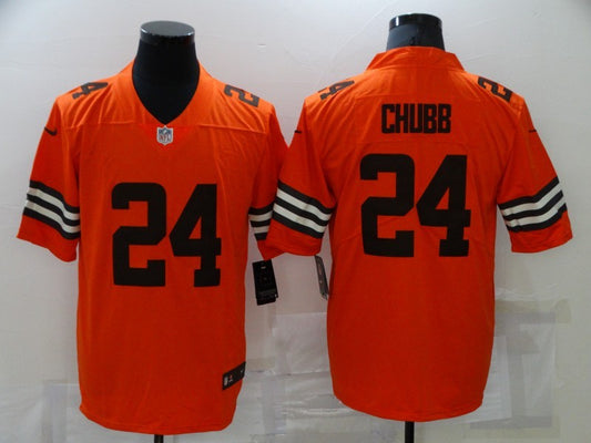 Men's Cleveland Browns Nick Chubb #24 Orange Game Player Jersey1