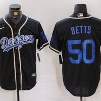 Men's Los Angeles Dodgers Mookie Betts #50 Black Replica Player Jersey1