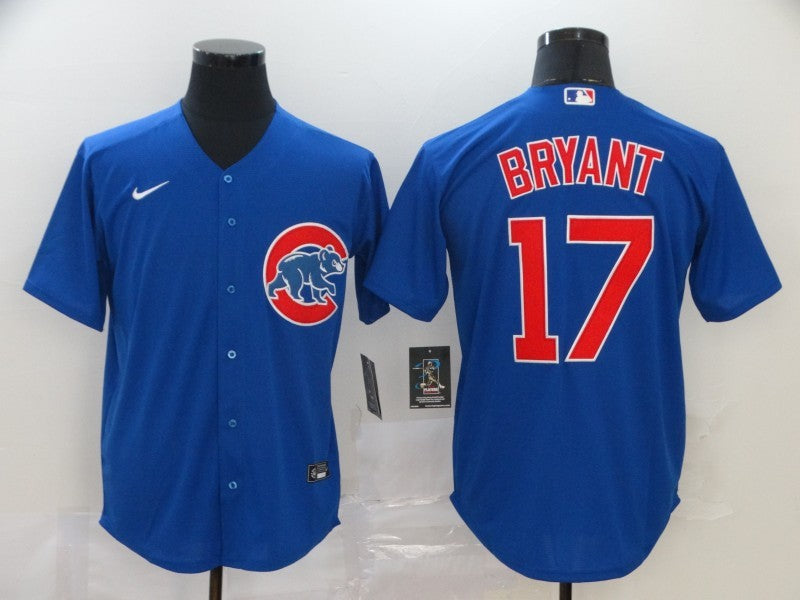 Men's Chicago Cubs Kris Bryant #17 Blue Replica Baseball Jersey1