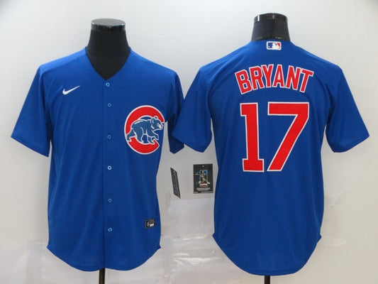 Men's Chicago Cubs Kris Bryant #17 Blue Replica Baseball Jersey1