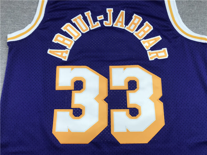 Men's Los Angeles Lakers Kareem Abdul-Jabbar Hardwood Classics Swingman Jersey1