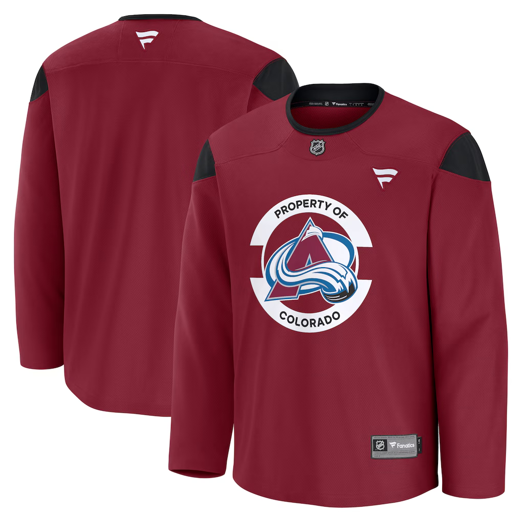 Men's Colorado Avalanche Fanatics Burgundy Practice Blank Jersey