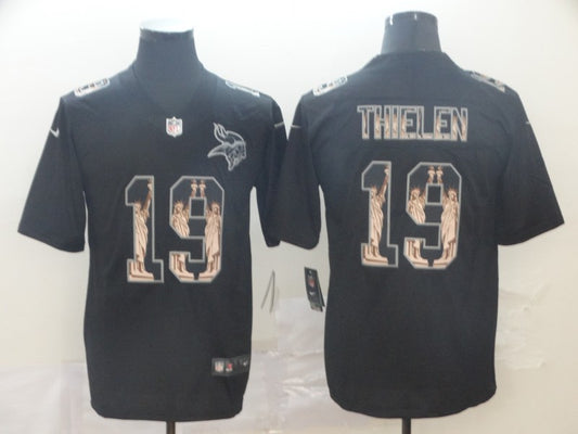 Men's Minnesota Vikings #19 Adam Thielen Black Game Player Jersey1