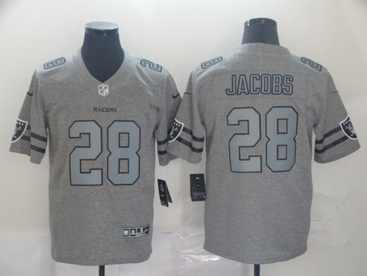 Men's Las Vegas Raiders Josh Jacobs #28 Gray Game Jersey1