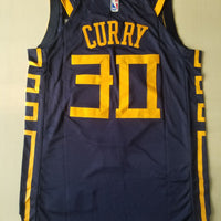 Men's Golden State Warriors Stephen Curry Navy Swingman Jersey1 City Edition