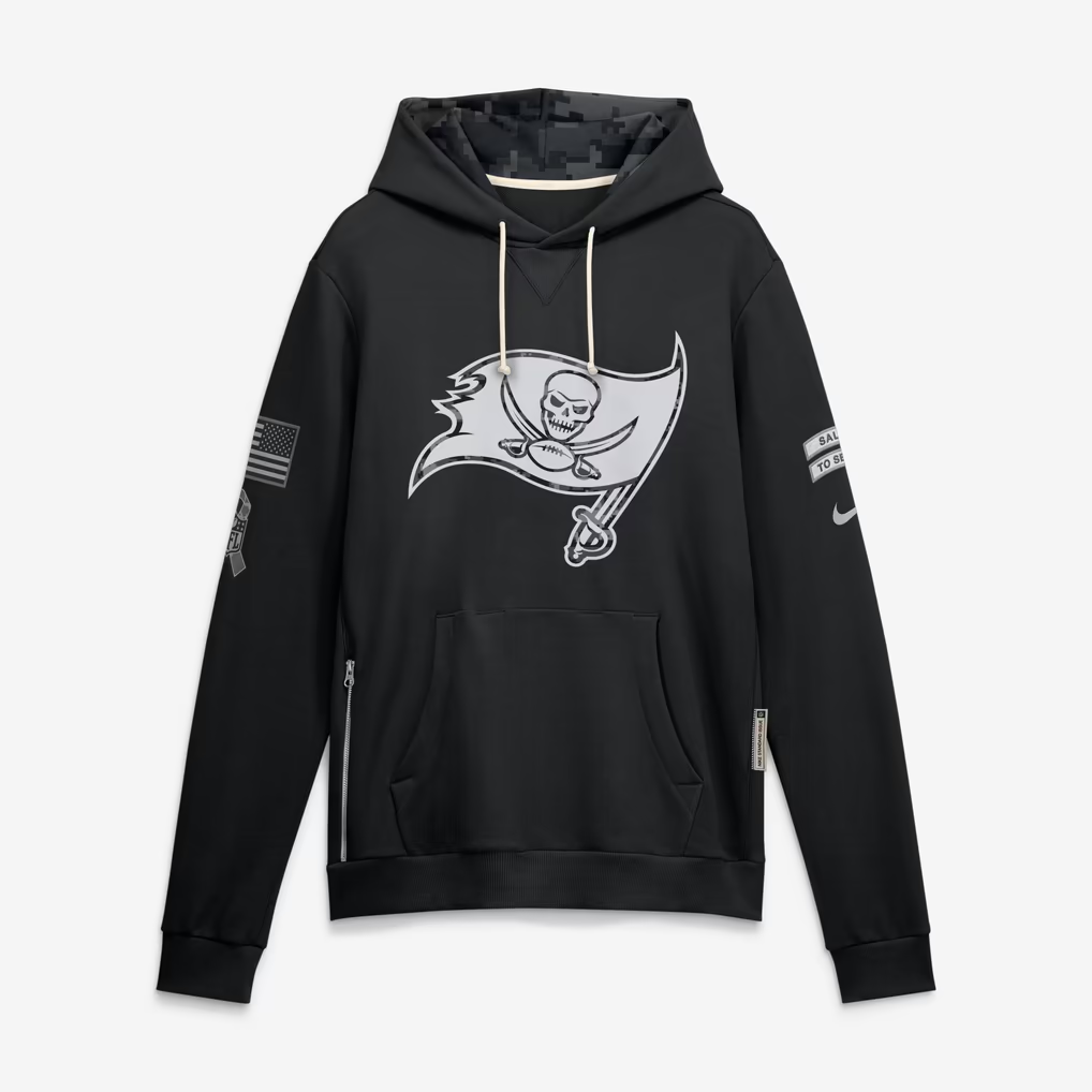 Men's Tampa Bay Buccaneers Black 2026 Salute to Service Sideline Dri-FIT Pullover Hoodie