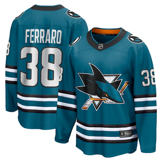 Men's San Jose Sharks Mario Ferraro #38 Teal Home Breakaway Player Jersey1
