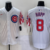 Men's Chicago Cubs Ian Happ #8 White Replica Player Jersey