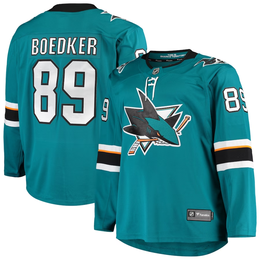 Men's San Jose Sharks Mikkel Boedker #89 Teal Breakaway Home Player Jersey1
