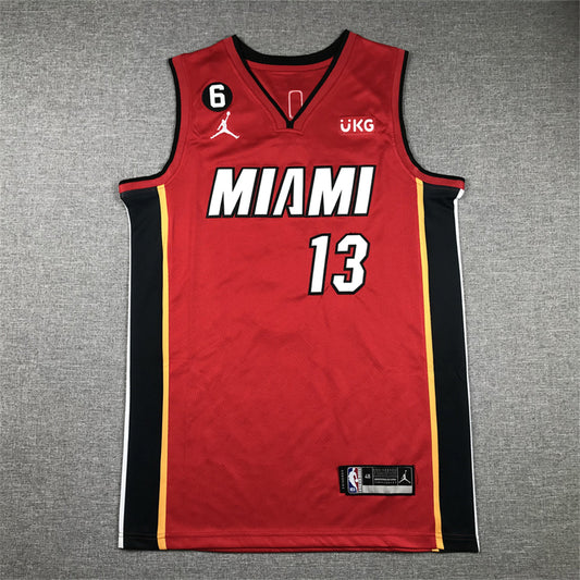 Men's Miami Heat Bam Adebayo #13 Red 2022/23 Swingman Jersey1 - Statement Edition