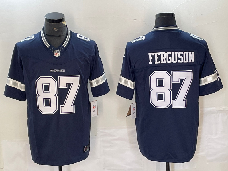 Jake Ferguson #87 Dallas Cowboys Navy Game Jersey - JerseysFreak