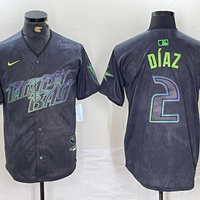 Men's Tampa Bay Rays Yandy Diaz #2 Charcoal 2024 City Connect Limited Player Jersey1