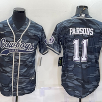 Men's Dallas Cowboys Micah Parsons #11 Grey Camouflage Game Jersey1 Joint Edition