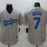 Men's Los Angeles Dodgers Julio Urias #7 Gray Replica Baseball Jersey1