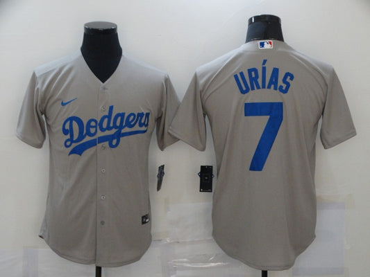 Men's Los Angeles Dodgers Julio Urias #7 Gray Replica Baseball Jersey1