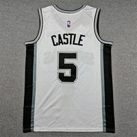 Men's San Antonio Spurs Stephon Castle #5 White Swingman Jersey - Association Edition