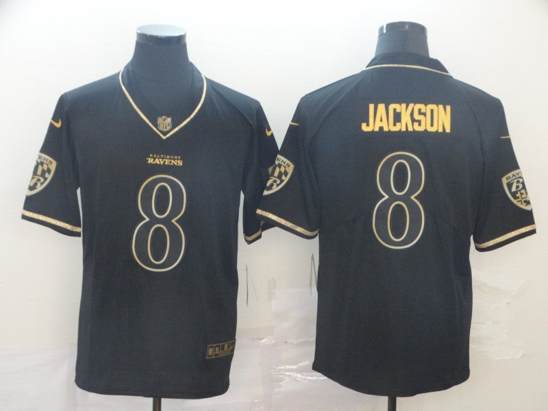 Men's Baltimore Ravens #8 Lamar Jackson Black Game Jersey1